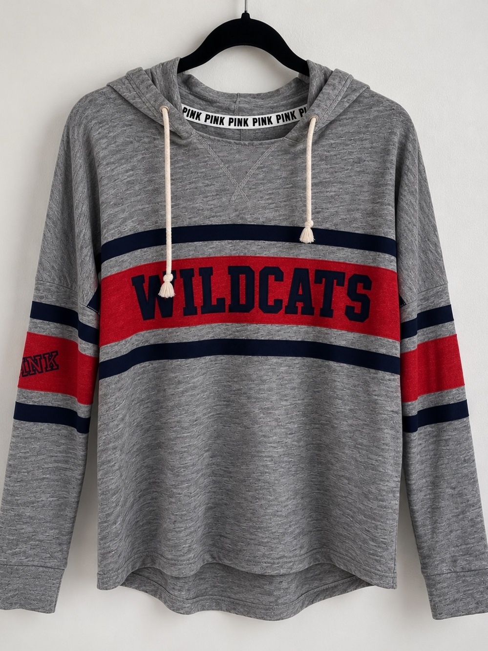 PINK Victoria’s Secret Wildcats Gray Red Navy Varsity Hoodie Pullover Women’s S